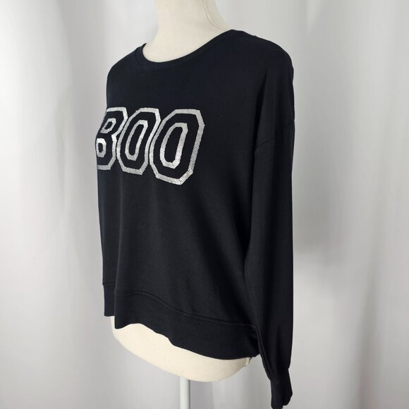 Cynthia Rowley Women's Black Sequin BOO Long Sleeve Rayon Sweatshirt Size S NWT - Picture 5 of 15